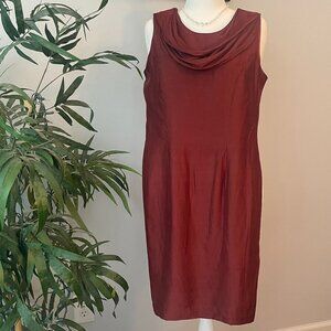 Dress from Patrick Collection Size 8 100% Silk Mahogany Sleeveless Soft Cowl